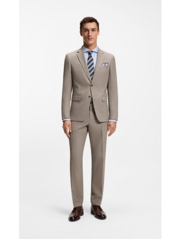 boss ανδρικό κοστούμι slim fit με micro pattern και notch