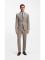 boss ανδρικό κοστούμι slim fit με micro pattern και notch lapels