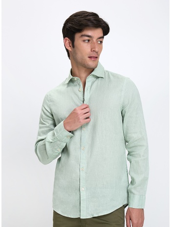 mark up ανδρικό λινό πουκάμισο regular fit σε προσφορά