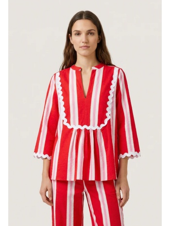 vilagallo γυναικεία μπλούζα seersucker με v neck three