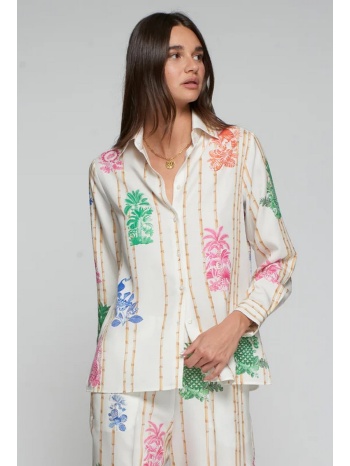 vilagallo γυναικείο πουκάμισο bamboo print long sleeve