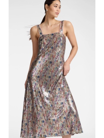 elena miro γυναικείο midi φόρεμα με παγιέτες a line regular