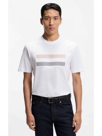 boss ανδρικό t shirt βαμβακερό regular fit με κεντημένο