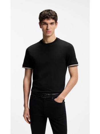 boss ανδρικό t shirt βαμβακερό regular fit με signature