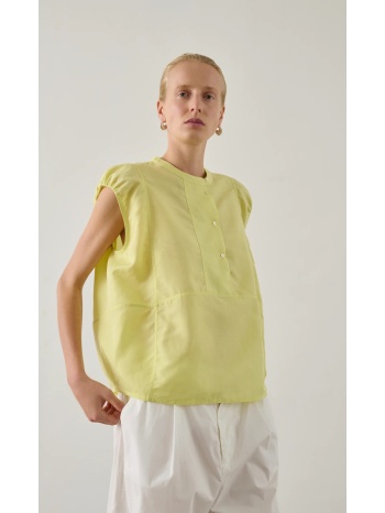 soeur γυναικεία μπλούζα βαμβακερή με κουμπιά και στρογγυλή