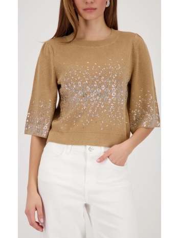 monari γυναικείο πλεκτό με μεταλλικές λεπτομέρειες