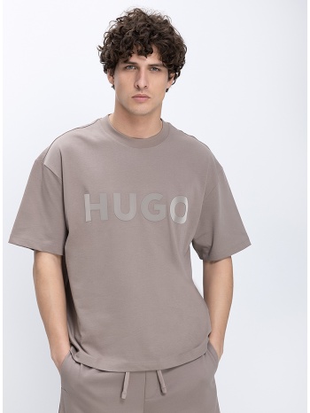 hugo ανδρικό t shirt relaxed fit με μεγάλο logo στο στήθος