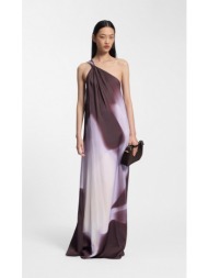 boss γυναικείο φόρεμα one shoulder με floral print regular fit