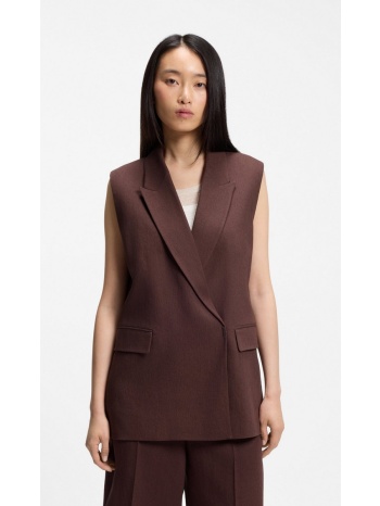 boss γυναικείο γιλέκο με peak lapels relaxed fit