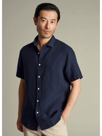 charles tyrwhitt ανδρικό πουκάμισο λινό κοντομάνικο slim σε προσφορά