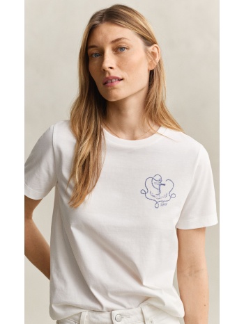 gant γυναικείο t-shirt βαμβακερό με ναυτικό σχέδιο και logo