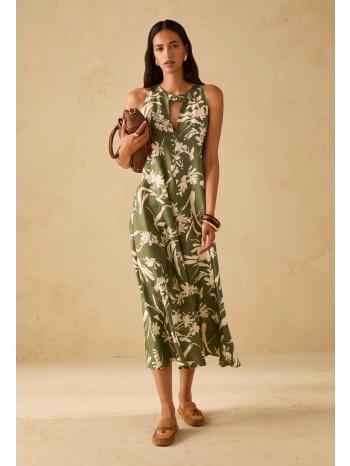 penny black γυναικείο φόρεμα μεταξωτό με τropical print και