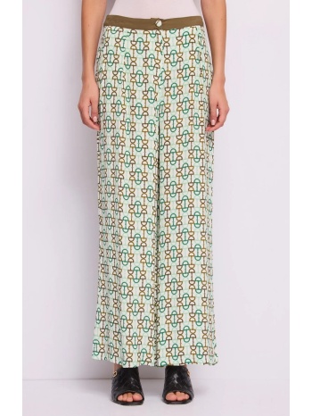 gaudi γυναικείο παντελόνι με γεωμετρικό print και πιέτες
