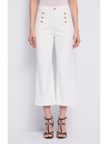 gaudi γυναικείο παντελόνι βαμβακερό twill με χρυσά κουμπιά