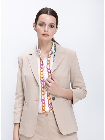 γυναικείο σακάκι regular fit με κλασικό πέτο και δίχρωμα