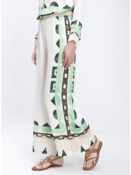 anonyme γυναικείο παντελόνι με γεωμετρικό print και ελαστική μέση