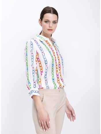 vilagallo γυναικείο πουκάμισο με chain print και κομψή