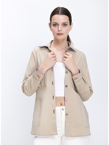 vilagallo γυναικείο σακάκι regular fit με πολύχρωμα κουμπιά