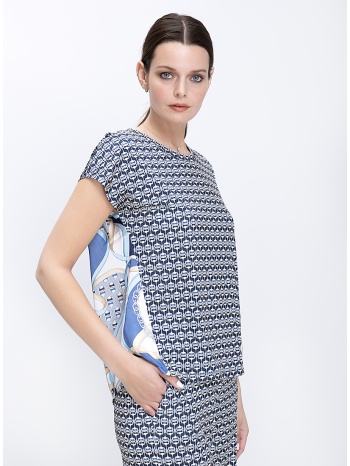 γυναικεία μπλούζα regular fit με print και συνδυασμό μοτίβων