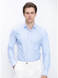 xacus ανδρικό πουκάμισο με ρίγες και κλασικό γιακά slim fit