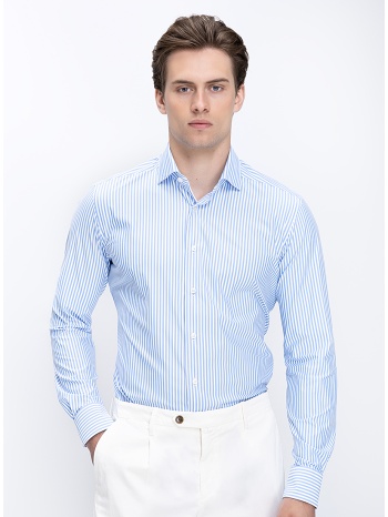 xacus ανδρικό πουκάμισο με ρίγες και κλασικό γιακά slim fit
