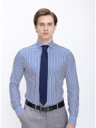 xacus ανδρικό πουκάμισο με ρίγες και κλασικό γιακά slim fit