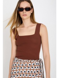 skatie γυναικείο top πλεκτό essentials με τετράγωνη λαιμόκοψη