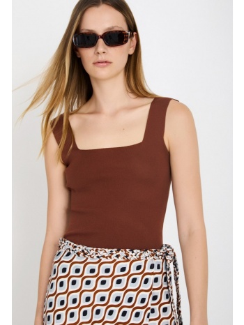 skatie γυναικείο top πλεκτό essentials με τετράγωνη