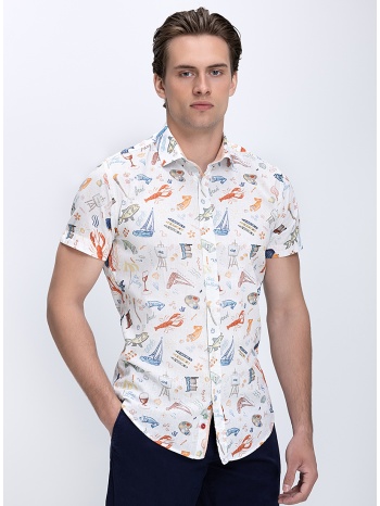 a fish named fred ανδρικό πουκάμισο regular fit με λινή υφή