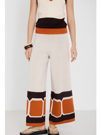 skatie γυναικείο παντελόνι με jacquard μοτίβο και cropped