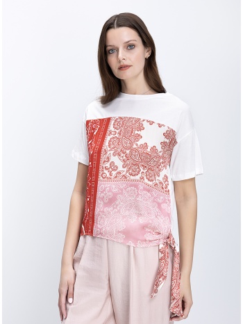 γυναικεία μπλούζα κανονική γραμμή με paisley μοτίβο και