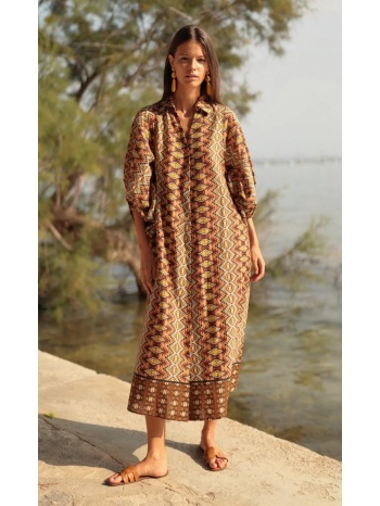 luna llena γυναικείο σεμιζιέ midi με ethnic γεωμετρικό