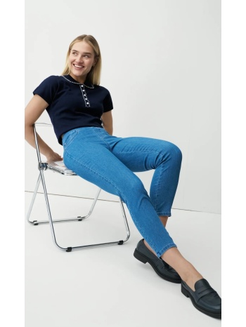 anna montana γυναικείο παντελόνι τζιν 7/8 με ελαστική μέση