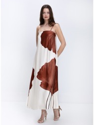 anonyme γυναικείο φόρεμα regular fit maxi με τιράντες και floral print