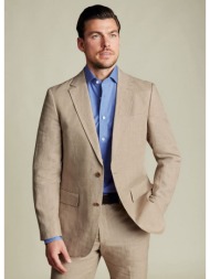 charles tyrwhitt ανδρικό σακάκι λινό modern fit σε μπεζ
