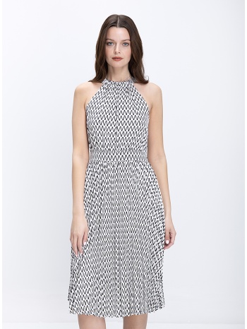 anonyme γυναικείο φόρεμα regular fit midi με halter