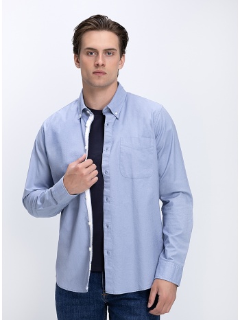 ανδρικό πουκάμισο βαμβακερό με button down γιακά και τσέπη