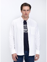 ανδρικό πουκάμισο βαμβακερό με button down γιακά και τσέπη στήθους modern fit