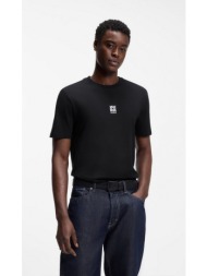 hugo ανδρικό t-shirt βαμβακερό με κεντημένο logo στο στήθος regular fit
