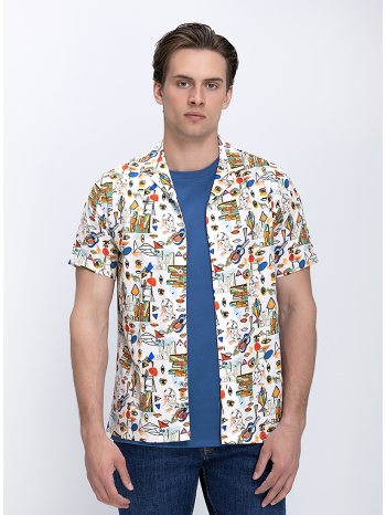 a fish named fred ανδρικό πουκάμισο regular fit με all over