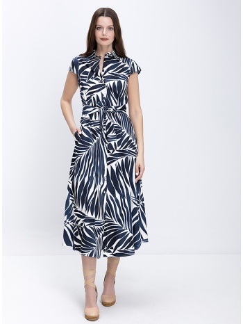 penny black γυναικείο φόρεμα σεμιζιέ midi με κοντό μανίκι