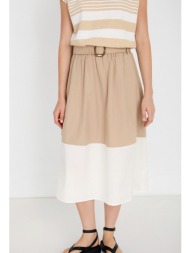 skatie γυναικεία φούστα midi flared με δίχρωμο σχέδιο