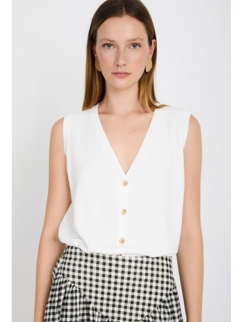 skatie γυναικείο γιλέκο πλεκτό regular fit με textured