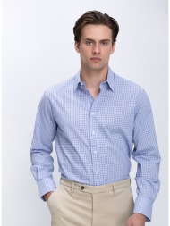 vardas ανδρικό πουκάμισο regular fit με μικροσχέδιο καρό και κλασικό γιακά