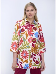 diana d γυναικείο πουκάμισο regular fit με floral σχέδιο και γιακά