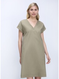 diana d γυναικείο mini φόρεμα regular fit με v λαιμόκοψη και κοντό μανίκι