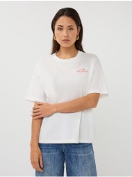 esqualo γυναικείο t-shirt με graphic print στην πλάτη και κοντό μανίκι