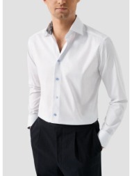 eton ανδρικό πουκάμισο slim fit με signature twill υφή και cut away γιακά