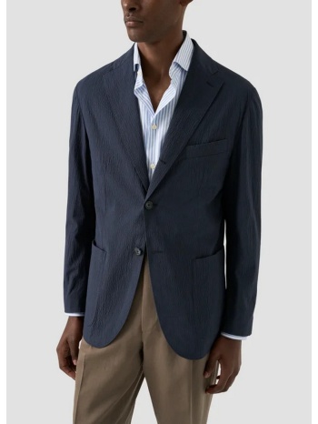 eton ανδρικό σακάκι slim fit με seersucker υφή και unlined