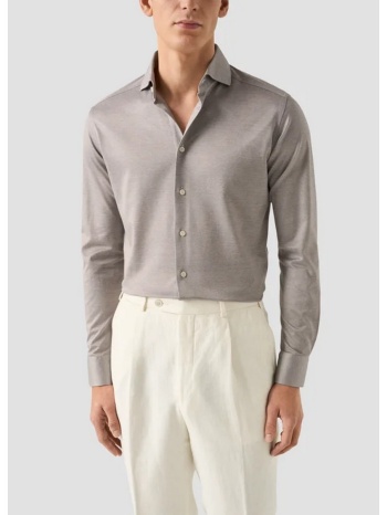 eton ανδρικό πουκάμισο slim fit με filo di scozia jersey